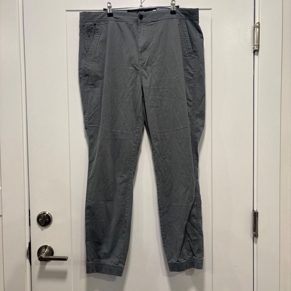 Industry Supply Co Mens Gray Jogger Pants Chino Cotton Spandex Size 34